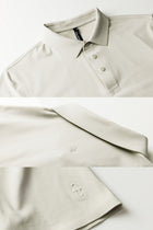 The grey polo shirt with TECHTEE brand logo on a white background
