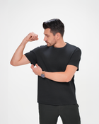 techtee 100% mercerized cotton T-shirt in black,back view